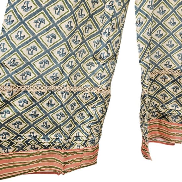 Farm Rio x Anthropologie V-Neck Wide Leg Mushroom Print Jumpsuit Size S, NWT - Picture 11 of 11